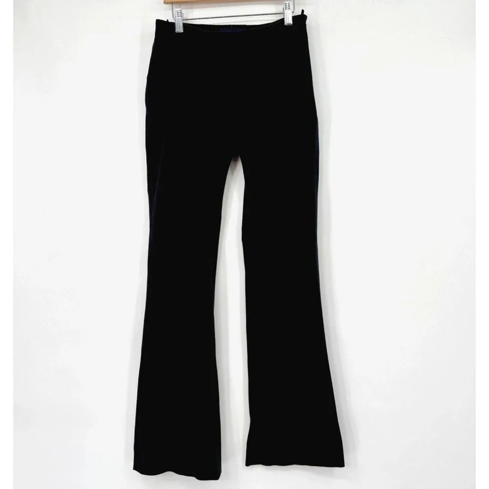 Piazza Sempione Women's 40 IT 4 US Black Bootleg Flare Cotton Dress Pants‎